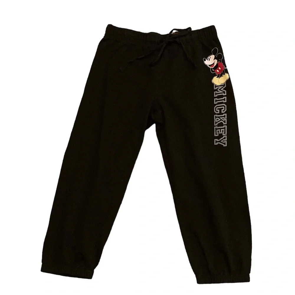 Disney Mickey Mouse pant Size 7/9 Joggers Drawstring Crop Ankle - Picture 1 of 3